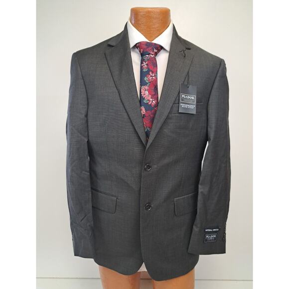 Jos A Bank Mens 2 Piece Suit 38R Charcoal Gray Wool Flat Front Pants 34x29 - Picture 2 of 14